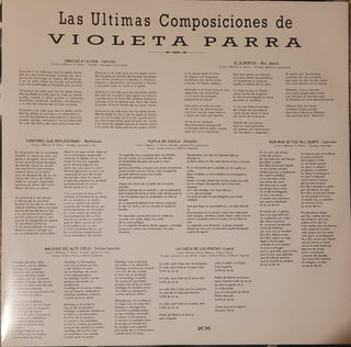 Violeta Parra : Las últimas composiciones de Violeta Parra (LP, Album, Ltd, Num, RE, Vio)
