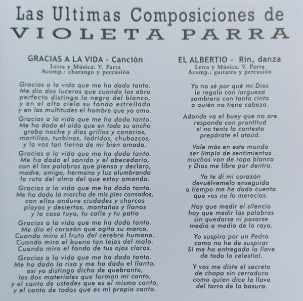 Violeta Parra : Las últimas Composiciones de Violeta Parra (CD, Album, Ltd, Num, RM, Dig)