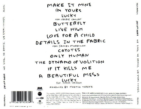 Jason Mraz : We Sing, We Dance, We Steal Things (CD, Album, Enh)