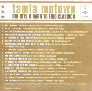 Various : Tamla Motown Big Hits & Hard To Find Classics (Volume One) (CD, Comp, RE, Dis)