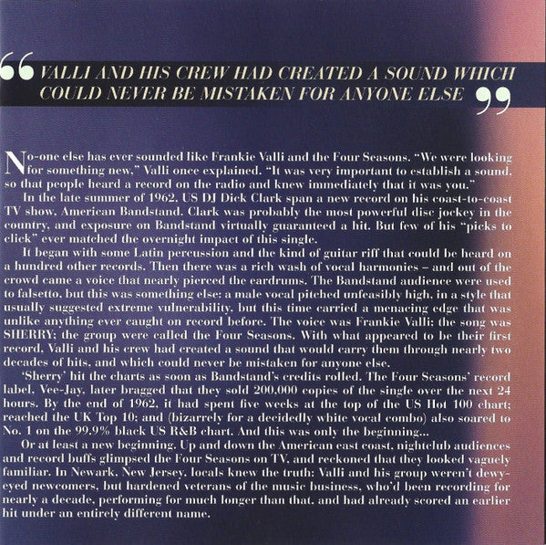 Frankie Valli & The Four Seasons : The Definitive Frankie Valli & The Four Seasons (CD, Comp, RE)