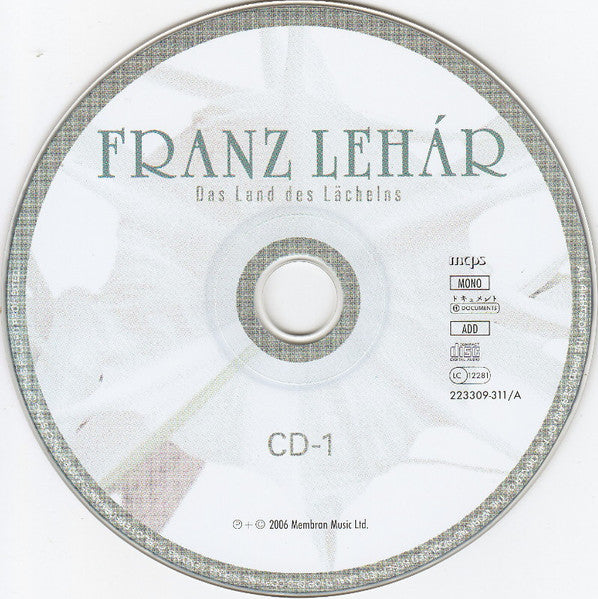 Franz Lehár - Elisabeth Schwarzkopf, Nicolai Gedda, Erich Kunz, Emmy Loose, Otakar Kraus, Philharmonia Orchestra, Otto Ackermann : Das Land Des Lächelns / Die Lustige Witwe (2xCD, Mono)