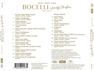 Matteo Bocelli • Andrea Bocelli • Virginia Bocelli : A Family Christmas  (CD, Album, Dlx)