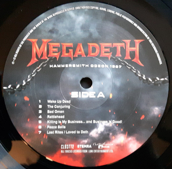 Megadeth : Hammersmith Odeon 1987 (LP, Unofficial)