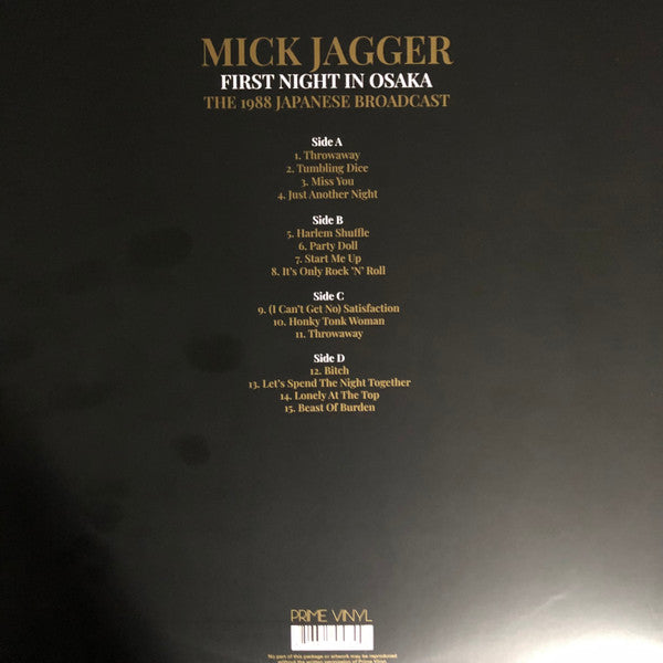 Mick Jagger : First Night In Osaka - The 1988 Japanese Broadcast (LP, Unofficial)