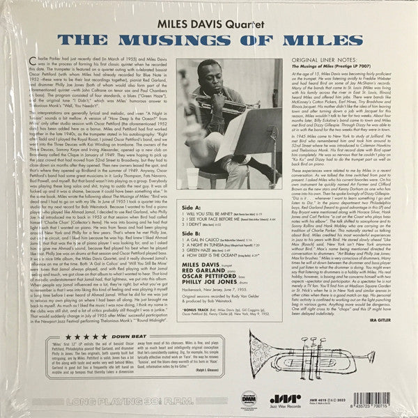The Miles Davis Quartet : The Musings Of Miles (LP, Mono, Ltd)