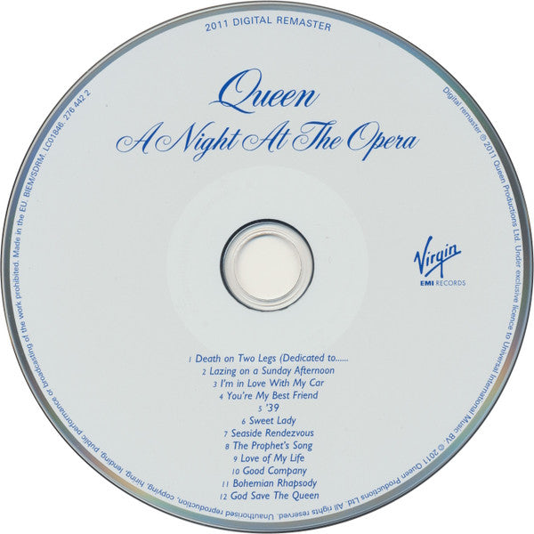 Queen : A Night At The Opera (CD, Album, RE, RM + CD, EP)