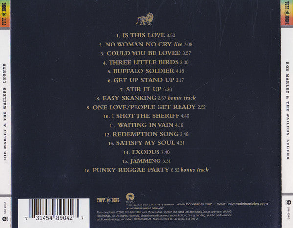Bob Marley & The Wailers : Legend (The Best Of Bob Marley & The Wailers) (CD, Comp, RE)