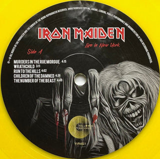 Iron Maiden : Live In New York (LP, Album, Unofficial, Yel)