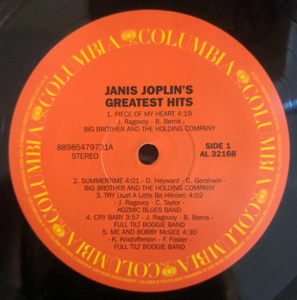 Janis Joplin : Janis Joplin's Greatest Hits (LP, Comp, RE)