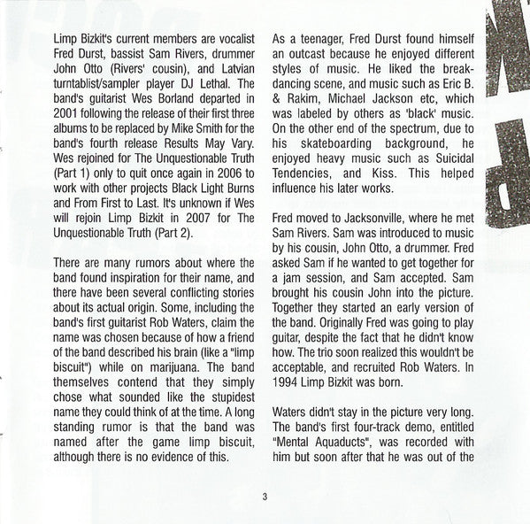 Limp Bizkit : Rock Im Park 2001 (DVD-V, PAL + CD, Album)