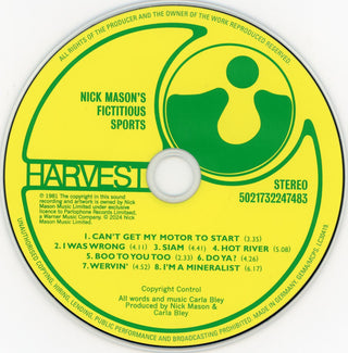 Nick Mason : Nick Mason's Fictitious Sports (CD, Album, RE, RM, Dou)