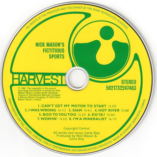 Nick Mason : Nick Mason's Fictitious Sports (CD, Album, RE, RM, Dou)