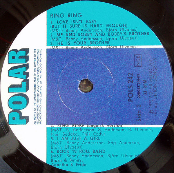 Björn & Benny, Agnetha & Anni-Frid : Ring Ring (LP, Album, RE, RM, 180)
