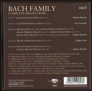 Various : Bach Family - Complete Organ Music (24xCD, Comp, RE + Box)