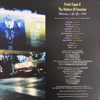 Frank Zappa & The Mothers : Whisky A Go Go, 1968: Highlights (2xLP, Album, 180)