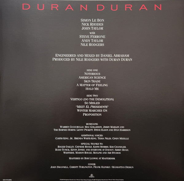 Duran Duran : Notorious (LP, Album, RE, RM)