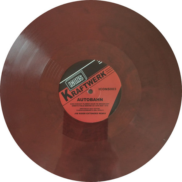 Kraftwerk : Autobahn (Jim Rider Remixes) (12", Maxi, Ltd, Unofficial, Red)