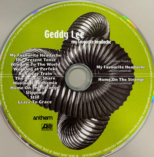 Geddy Lee : My Favourite Headache (CD, Album, RE)