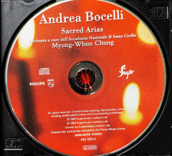 Andrea Bocelli, Orchestra dell'Accademia Nazionale di Santa Cecilia E Coro dell'Accademia Nazionale di Santa Cecilia, Myung-Whun Chung : Sacred Arias (CD, Album)