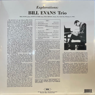 The Bill Evans Trio : Explorations (LP, Album, RE, 180)