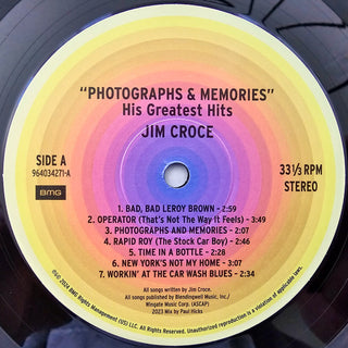 Jim Croce : Photographs & Memories His Greatest Hits (LP, Comp, Mixed, RM)