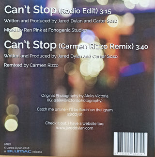 Jared Dylan : Can't Stop (7", Pic)