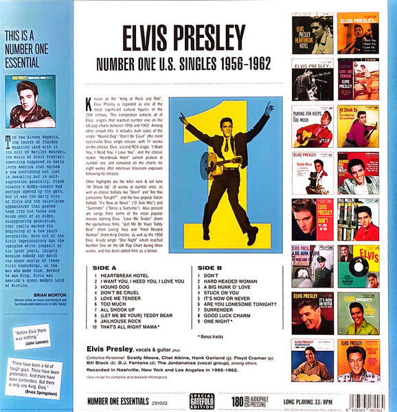 Elvis Presley : Number One U. S. Singles 1956-62 (LP, Comp, Ltd, RE, 180)
