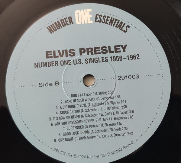 Elvis Presley : Number One U. S. Singles 1956-62 (LP, Comp, Ltd, RE, 180)