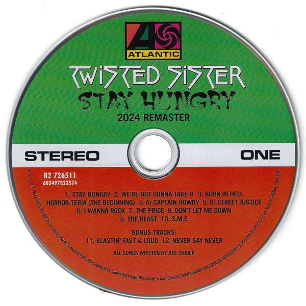 Twisted Sister : Stay Hungry (CD, Album, RE, RM + CD, RE + 40t)