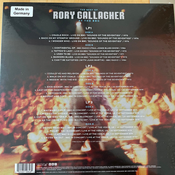 Rory Gallagher : The Best Of Rory Gallagher At The BBC (3xLP, Comp)
