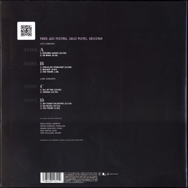 The Miles Davis Quintet : Paris Jazz Festival, Salle Pleyel, 10/1/1964 (2xLP, Album, Fre)