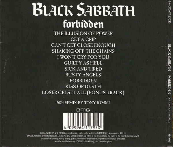 Black Sabbath : Forbidden (CD, Album, RE, RM, Dig)