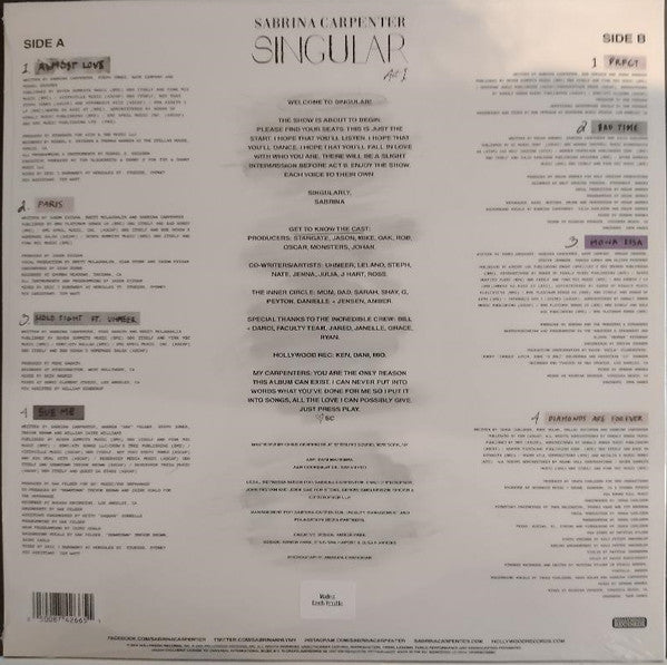Sabrina Carpenter : Singular Act I (LP, Album, RE)