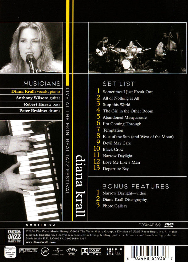 Diana Krall : Live At The Montreal Jazz Festival (DVD-V, RE, Multichannel, NTSC, Dua)