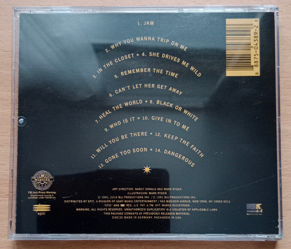 Michael Jackson : Dangerous (CD, Album, RE, RP)