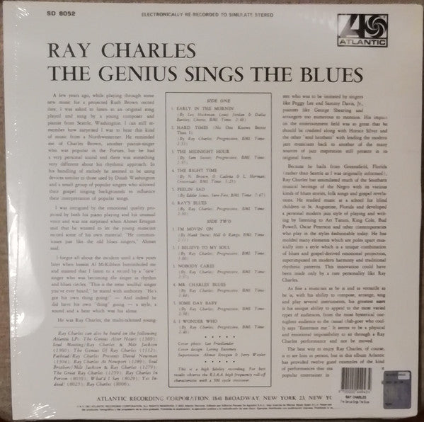 Ray Charles : The Genius Sings The Blues (LP, Album, RE)