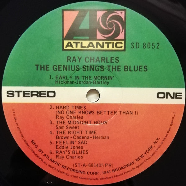 Ray Charles : The Genius Sings The Blues (LP, Album, RE)