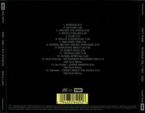 Daft Punk : Musique Vol. 1 1993-2005 (CD, Comp, RE)