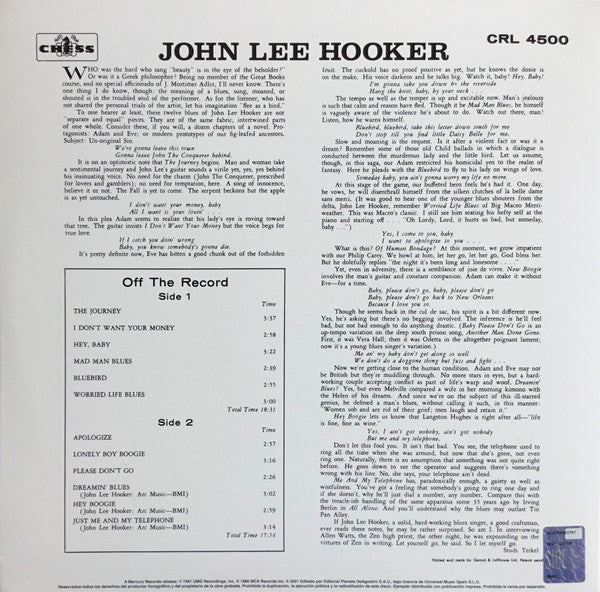 John Lee Hooker : Plays & Sings The Blues (LP, Album, RE)
