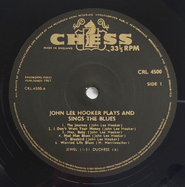 John Lee Hooker : Plays & Sings The Blues (LP, Album, RE)