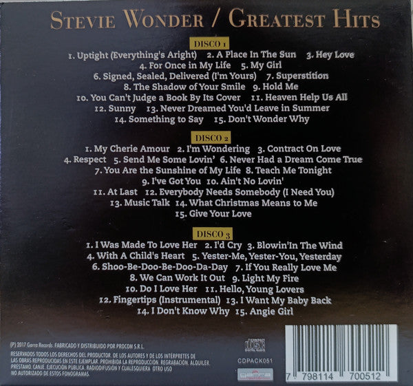 Stevie Wonder : Greatest hits  (3xCD, Comp)