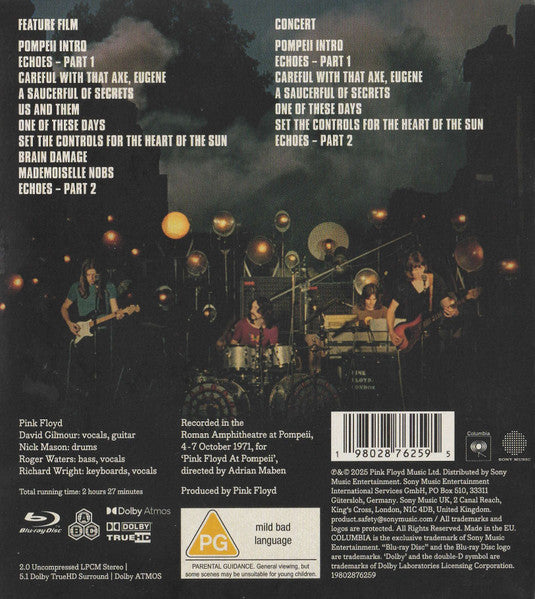 Pink Floyd : Pink Floyd At Pompeii MCMLXXII (Blu-ray, RE, RM, Multichannel)