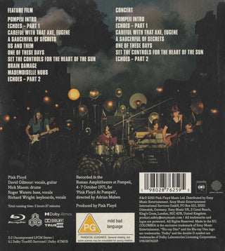 Pink Floyd : Pink Floyd At Pompeii MCMLXXII (Blu-ray, RE, RM, Multichannel)