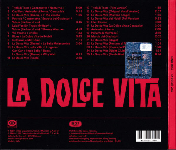Nino Rota : La Dolce Vita (CD, Album, RE)