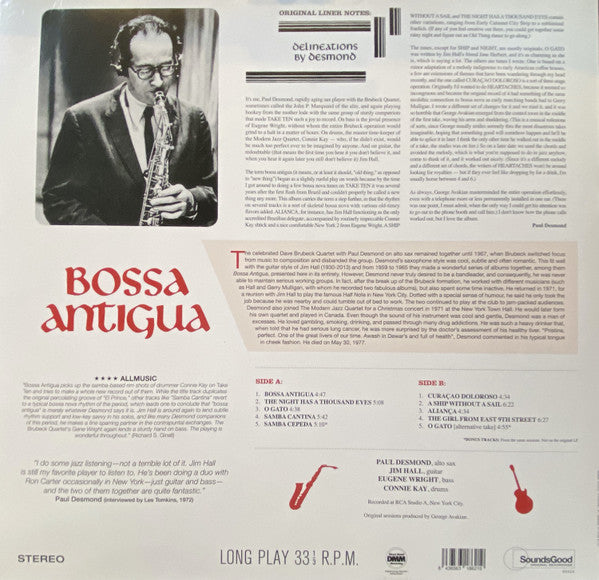 Paul Desmond Featuring  Jim Hall : Bossa Antigua (LP)