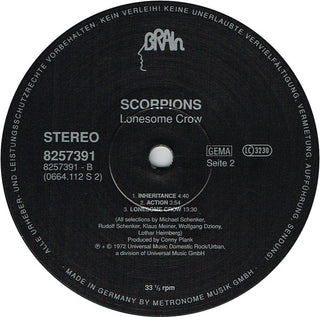 Scorpions : Lonesome Crow (LP, Album, RE)