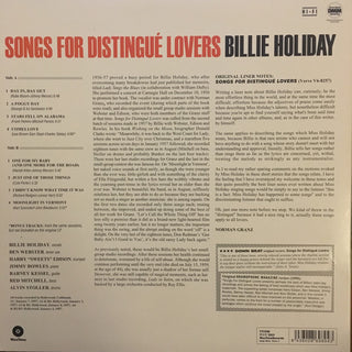 Billie Holiday : Songs For Distingué Lovers (LP, Album, RE, RM, 180)