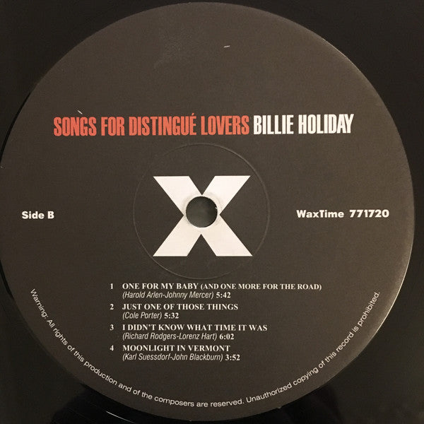 Billie Holiday : Songs For Distingué Lovers (LP, Album, RE, RM, 180)