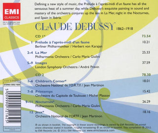 Claude Debussy - Herbert von Karajan, Carlo Maria Giulini, André Previn, Jean Martinon, Michel Plasson : Prelude A L'Apres-Midi D'Un Faune · La Mer · Images · Children's Corner · Printemps · Nocturnes · Jeux (2xCD, Comp, RM)